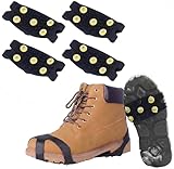 Healeved 2 Paar Schuheisgreifer Aus Tpe - Anti-Rutsch Schuhspikes FüR Herren Damen Kinder Rutschfeste Schuhgreifer Zum Wandern Laufen Gehen Im Winter Outdoor (Black)
