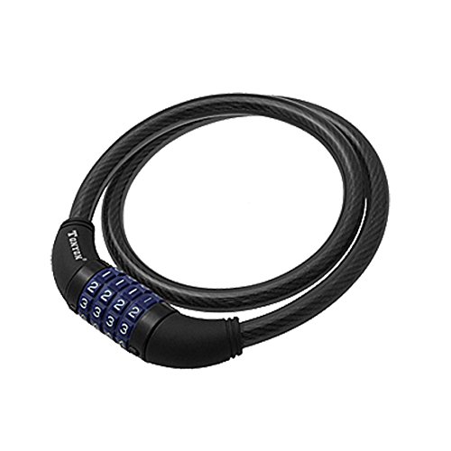 Aexit 4-Digit Bicycle Bike Locks Bike Steel Coil Cable U-Locks Combination Lock