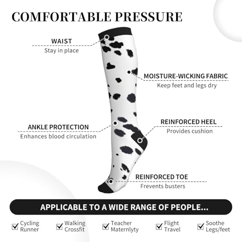 Dalmatian Print Compression Socks, Suitable For Both Men And Women - Perfect For Running, Grooming, Hiking, Flying, And Traveling3