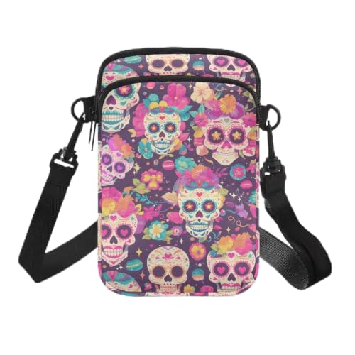 Image of Hawaiian Tribal Small Crossbody Bags for Women Cell Phone Bag Purse, Sea Turtle Zipper Sling Purses Shoulder Bag