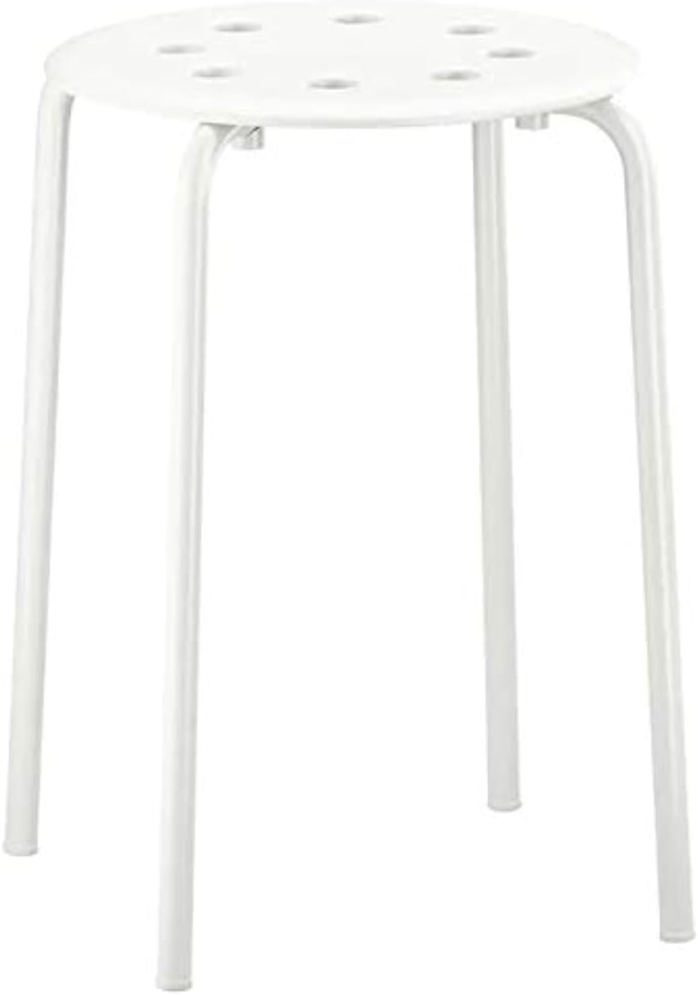 Ikea Marius Steel, Epoxy Powder Coating Stool (White), Set of 1