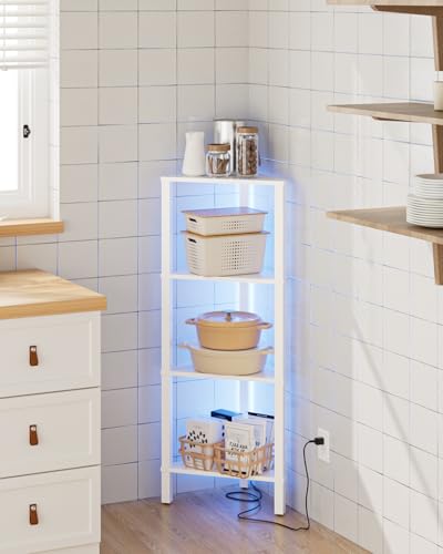 Apetaccat Estantería esquinera de 4 Niveles