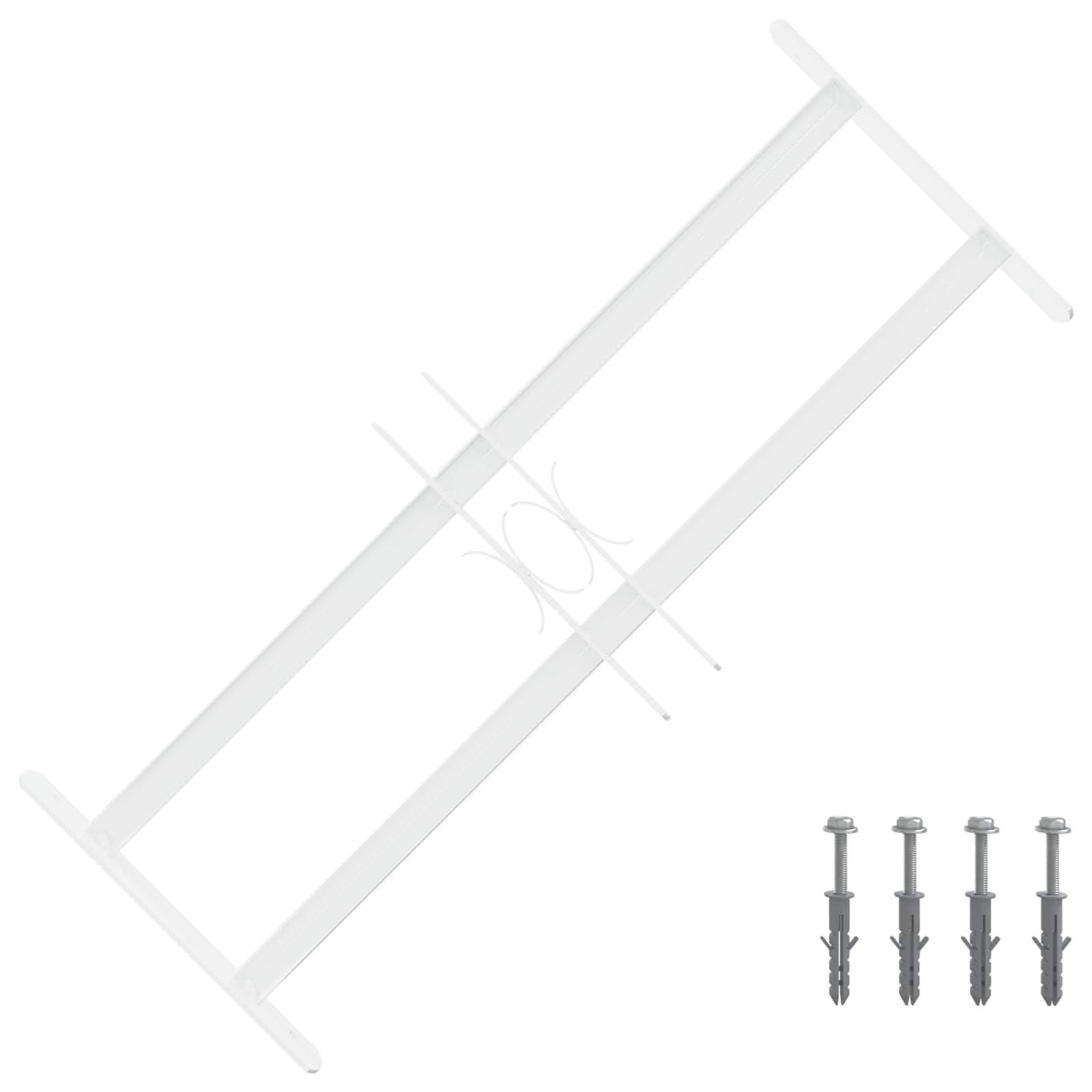 Juego de 3 rejillas de seguridad para ventanas de acero galvanizado, 2 barras transversales ajustables de 43 a 74 cm, montaje horizontal para ventanas exteriores, sótano, fachada, protección