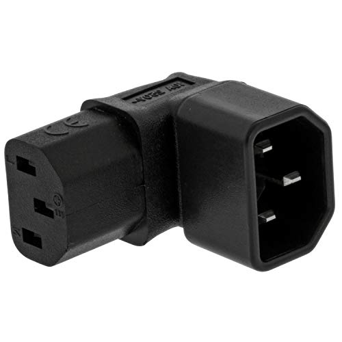 ANRANK IC900092AK IEC C14 to C13 Power Adapter PDU Plug/Socket Up 90 Degree