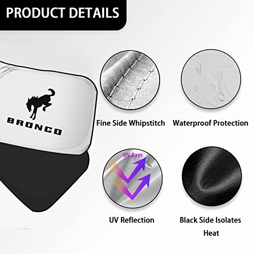 Windshield Sunshade Compatible With Bronco 2/4 Door 2021 2022 2023 Foldable Windshield Sun Visor Blocks Uv Rays Foldable Sun Shield Upgrade Reflective Polyester Cover #TOP2