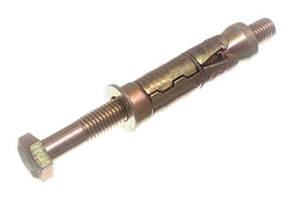 Merriway Yellowed Bh03960 (2 Pcs) Yzp 8.8 Steel Hex Head Loose Bolt Shield Anchor, M10 X 135 Mm - Pack Of 2 Pieces