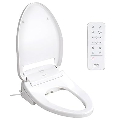 OVE Decors Calero Elongated Smart Bidet Toilet Seat with Remote Control, Adjustable Water & Air Temperature, Eco-Friendly Mode, LED Night Light, Soft-Close, White