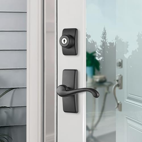 Ideal Security GL Door Lever Set with Keyed Deadbolt Lock for Storm and Screen Doors, Matte Black (4-Piece Set) by Ideal Security - Image 7