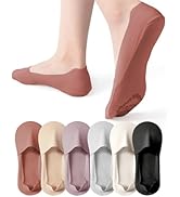 Sofier No Show Socks Women Non Slip Low Cut 6 Pair Ice Silk Surface Thin Invisible Liner Footies ...