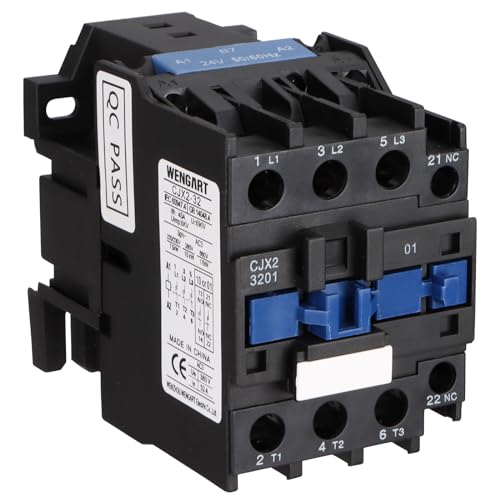 Wengart AC-Schütz CJX2-3201,AC24V 3NO1NC 32A, stärken Sie Ihre elektrischen Systeme,Präzisionstechnik für Motoren,Beleuchtung und Klimatechnik, Einfache Installation,Langlebige Leistung