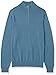 Amazon Essentials Men's 100% Cotton Quarter-Zip Sweater, Blue, Large