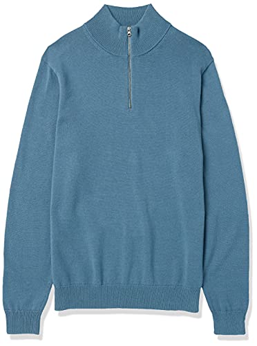 Image of Amazon Essentials Men's 100% Cotton Quarter-Zip Mock Neck Sweater