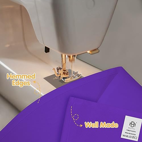 Image of BRILLMAX 10 Pack Purple Tablecloths 70 x 120 Inch for 6ft & 8ft Rectangle Tables - 150 GSM Polyester Fabric, Universal Fit, Water, Stain & Wrinkle Resistant Cloth Cover for Wedding Banquet Dining