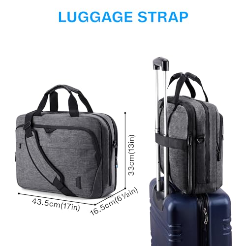 Image of BAGSMART 17.3 Inch Laptop Bag Expandable Computer Bag Briefcase, Dark Grey | Men Women Laptop Shoulder Bag,Work Bag Business Travel Office