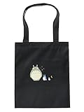 Mit Magnetverschluss CoolChange Totoro Stoffbeutel  Farbe: Schwarz