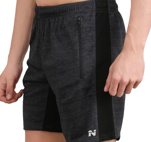 Image of NINQ Mens 2 Pack Polyester Yoga Short Men Summer Running Gym Sports Shorts with Pockets Shorts for Men (in, Alpha, M, Regular, Black)