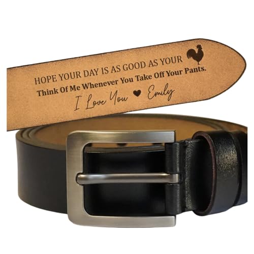 Generic Hope Your Day Is As Good As Naughty Gift - Congrats on Being My Husband - Personalized Engraved Leather Belt For Husband, Anniversary Birthday Gift For Men, Husband, Boyfriend, Range of size