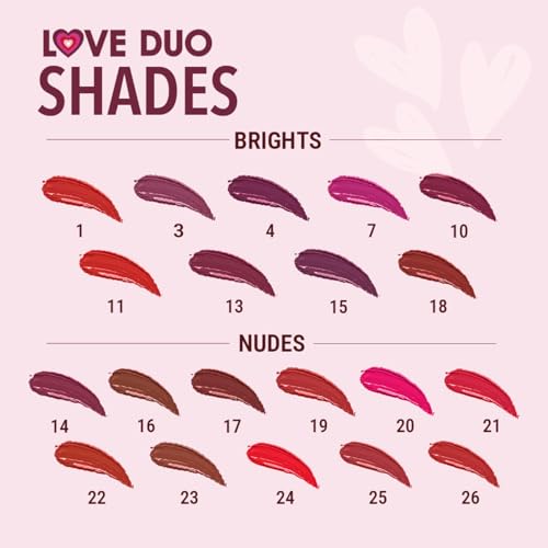 Image of Blue Heaven Love Duo 2 in1 Dual Sided Lipstick for women | Non Transfer| Hydrating and Long Lasting Upto 12 hrs | Soft Matte Finish formula - 20 |1.5ml + 4g