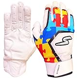 Stinger Sports Sting Squad Batting Gloves for Baseball & Softball (Adult XL, Autism Awareness)