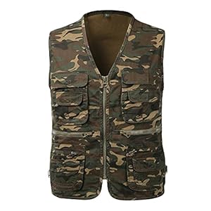 KTWOLEN Heren Vissen Vesten Meerdere zakken Buitenvest Safari Jacht Wandelen Vest Jas Ademend Fotografie Top