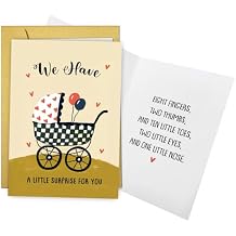Qiliji Pregnancy Announcement Card, New Baby Announcement Card, Pregnancy Reveal Cards for Family Family, We Have a Little Surprise for You
