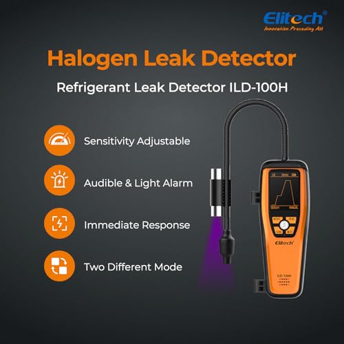 ILD-100H Tragbarer beheizter Diode Kältemittel-Leckdetektor - Hochsensibles Halogen-Kältemittel-Leckageerkennungswerkzeug, ideal für HVAC und Automotive A/C, akustische + grafische Warnungen.