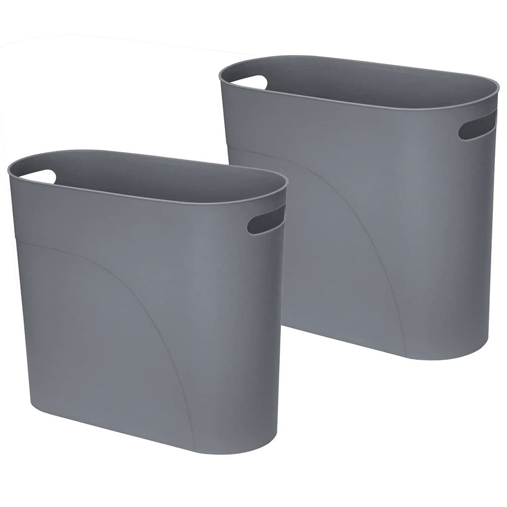 SMELEYOU Kantoor Prullenbak 10L/2.6 Gallon Luchtdichte Badkamer Prullenbak met Press Top Deksel Vierkante Plastic Nest met Afneembare Hoge Benen voor