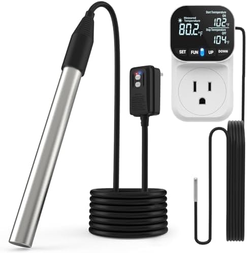 Small Electric Swimming Pool Heaters That Will Surprise You 8 1800W Immersion Pool Water Heater, Electric Submersible Hot Tub Water Heaters with LCD Thermostat & GFCI Plug, Fast Heating for Inflatable Swimming Pool, Stock Tank, Bathtub, Bucket, Baptistery (BK)