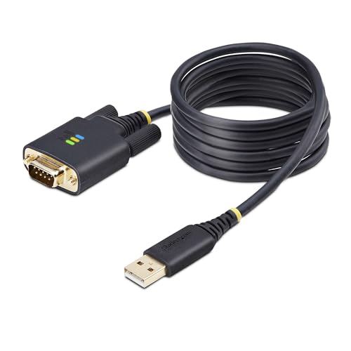 Startech.Com Cavo Adattatore Da Usb A Seriale Da 2M, Ritenzione Com, Ftdi, Usb-A A Db9 Rs232, Viti/Dadi Db9 Intercambiabili