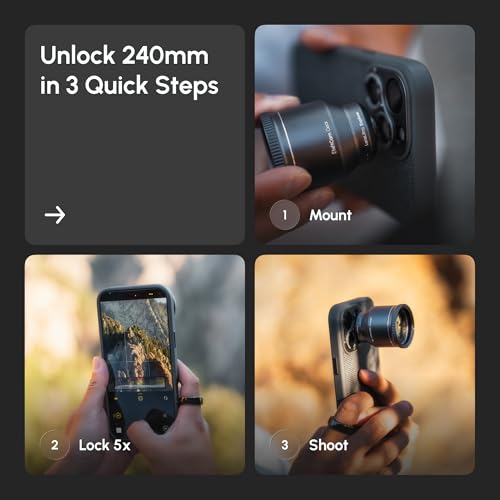 Image of ShiftCam LensUltra 240mm Super Zoom Phone Telephoto Lens - Fluorite Glass Mobile Camera Lens for Wildlife, Observing Birds, Sports & Concert Photography (240mm Telephoto Lens)