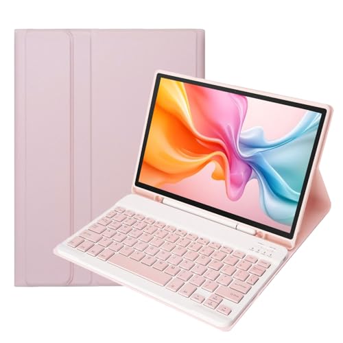 Funda teclado para Samsung Galaxy Tab A11+ rosa que soluciona la escritura lenta en tabletas