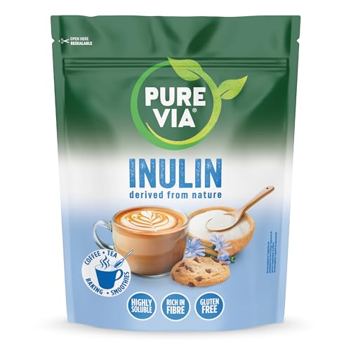 Pure Via Prebiotic Inulin Powder 1kg | Chicory Root Fibre | High Fibre Plant-Based Mild Taste Easily Mixes Into Drinks & Recipes | Vegan & Gluten-Free
