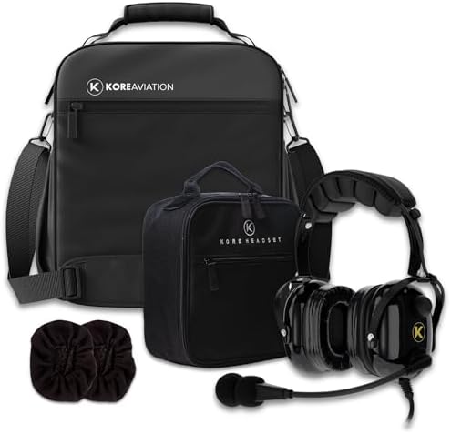 KA-1 Aviation Headset for Student Pilots with Pilot Flight Bag an...