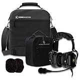 KA-1 Aviation Headset for Student Pilots with Pilot Flight Bag and Free Cloth Ear Covers (Sold in Pairs)