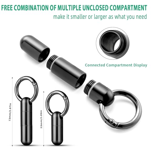 Image of TISUR Small Titanium Keychain Pill Holder, Pocket Pill Case for Travel | Waterproof Pill Fob,Portable Pill Box Container,Purse Pill Organizer Tube