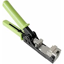 Yankok 180 Degree Keystone Jack Punch Down Tool Fit Specific AMP 110 Series 8 Position Jacks Only, CAT5/5e and CAT6/6A Adapter Fast Termination Crimper, One Hand Operation Green Handle