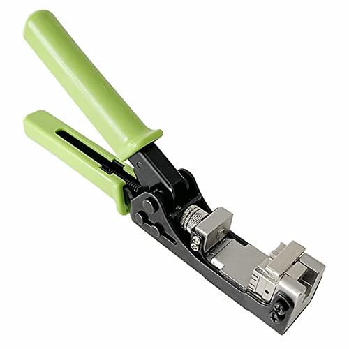 Yankok 180 Degree Keystone Jack Punch Down Tool (Fit Specific AMP 110 Series 8 Position Jacks Only), CAT5/5e and CAT6/6A Adapter Fast Termination Crimper, One Hand Operation Green Handle