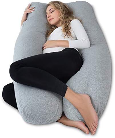 AngQi Pregnancy Pillows Cooling for Sleeping - Maternity Body Pillow for Pregnant Women - with Cool Jersey Cover