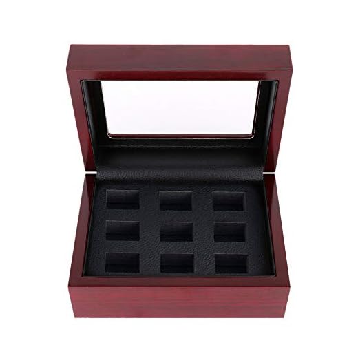 JunningGor Championship Big Heavy Ring Display Wooden Box (9 Holes)