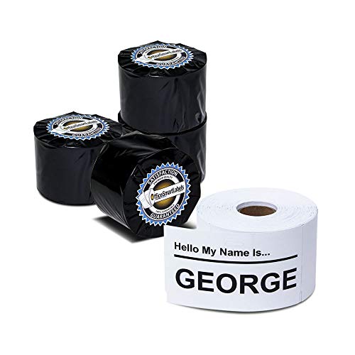 OfficeSmartLabels - 2-7/16 x 4-3/16 inch Visitor Management Non-Adhesive Name Badges Tags/Compatible with 30856 (4 Rolls / 250 Labels Per Roll)