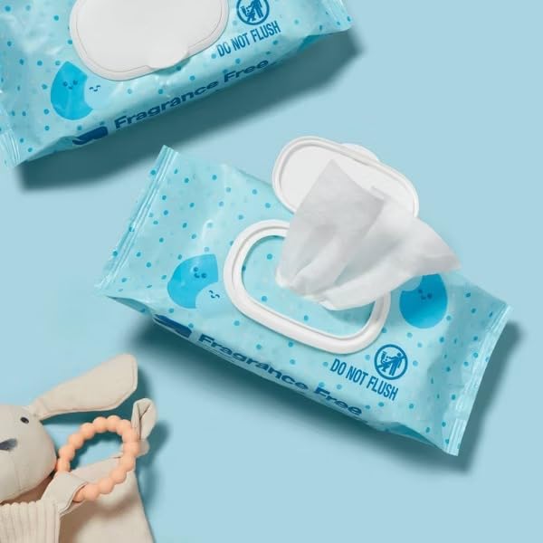 Miniatura 2 de Toallitas para bebés sin fragancia, fórmula de agua 99%, hipoalergénicas y sensibles  Sin alcohol, parabenos ni ftalatos  Paquete de 3 (216