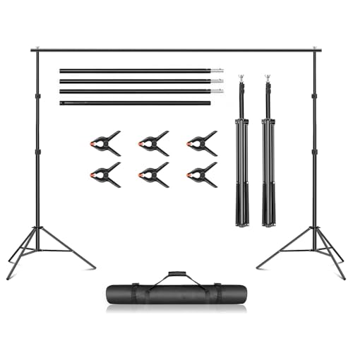 FANGCUU 背景スタンド T字型 150x200cm 強力クリップx4、キャリーバッグx1 付き 撮影 背景 スタンド 金属 製 三脚 支架 人物 商品 ビデオ撮影に対応 折りたたみ 調整 可能 (200*300cm)