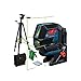 Bosch Professional Kreuzlinienlaser GCL 2-50 G (gr&uuml;ner Laser, Innenbereich, Halterung RM 10, Stativ BT 150, sichtbarer Arbeitsbereich: bis 15 m, 4x AA-Batterie, in Kartonschachtel)
