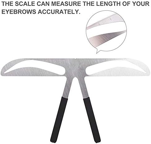 Eyebrow Ruler, Permanent Tattoo Eyebrow Measure Balance Extension Ruler Three-point positioning design Ruler Shape Stencil Stainless Steel Makeup Tool(2#) - Image 5