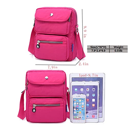 KARRESLY Women Crossbody Bag Shoulder Handbags Small Nylon Purse Waterproof Multi Pockets Bags4