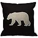 HGOD DESIGNS Housses de Coussin Noir Arrière-Plan Ours Taies d'oreillers Maison Décoration pour Hommes Femmes Garçon Fille Chambre Salon Canapé Voiture Coussins Oreillers 45 x 45 cm