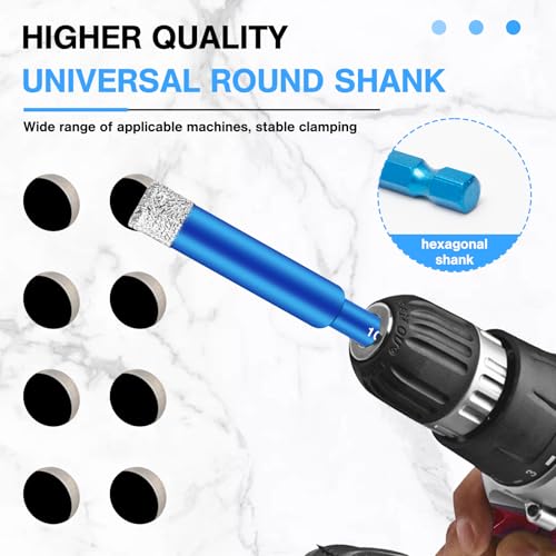 Pilikoll 7 Pcs Diamond Core Drill Bits Set Diamond Drill Bit with Hex Shank Vacuum Brazed Hole Saw diamond Hole Saw Core Drill Bit for Glass Ceramic Porcelain Marble(6/6/6/8/10/12/6mm) 5 Pilikoll 7 Pcs Diamond Core Drill Bits Set Diamond Drill Bit with Hex Shank Vacuum Brazed Hole Saw diamond Hole Saw Core Drill Bit for Glass Ceramic Porcelain Marble(6/6/6/8/10/12/6mm) - Image 5