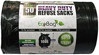 Eco Bag 50 Heavy Duty Refuse Sacks 100 L (Pack of 3)