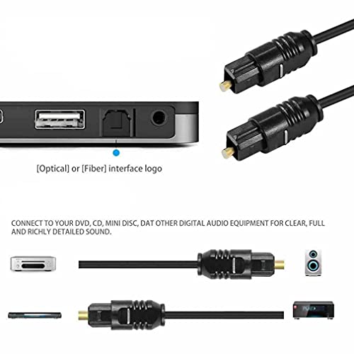 Replacement 6FT Digital Optical Audio Toslink Cable for Vizio SB3621N-E8, SB3621n-E8M 36" 2.1-Channel Soundbar System