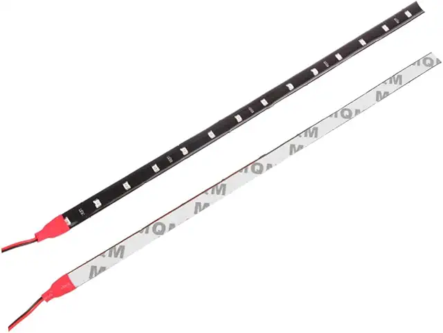 OSOLADY 12V Car LED Light Strip - 30cm Red Flexible Decoration with 15 SMD 3528 LEDs